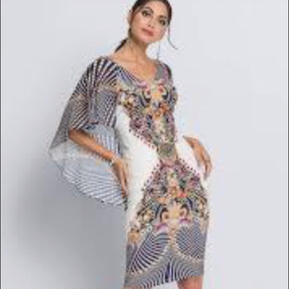 Stunning Venus Cape detail bodycon dress S NWOT